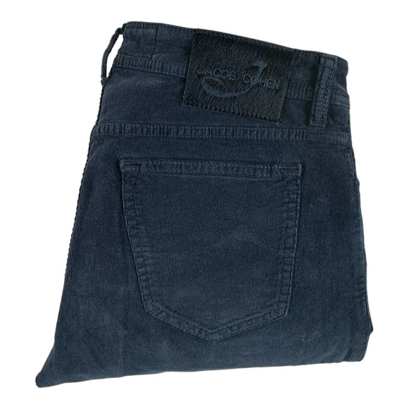 Jacob Cohen Blue Corduroy Mens Button Fly Handmade Jeans Size 36X30 NWOT